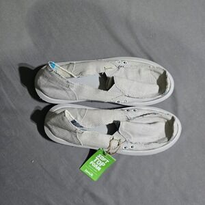 Sanuk Donna Hemp Slip‎ On womens 11 Grey Soft Top Foam Sidewalk Surfer
